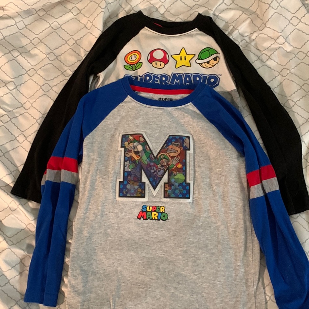 Super Mario long sleeve boy tees 6/7